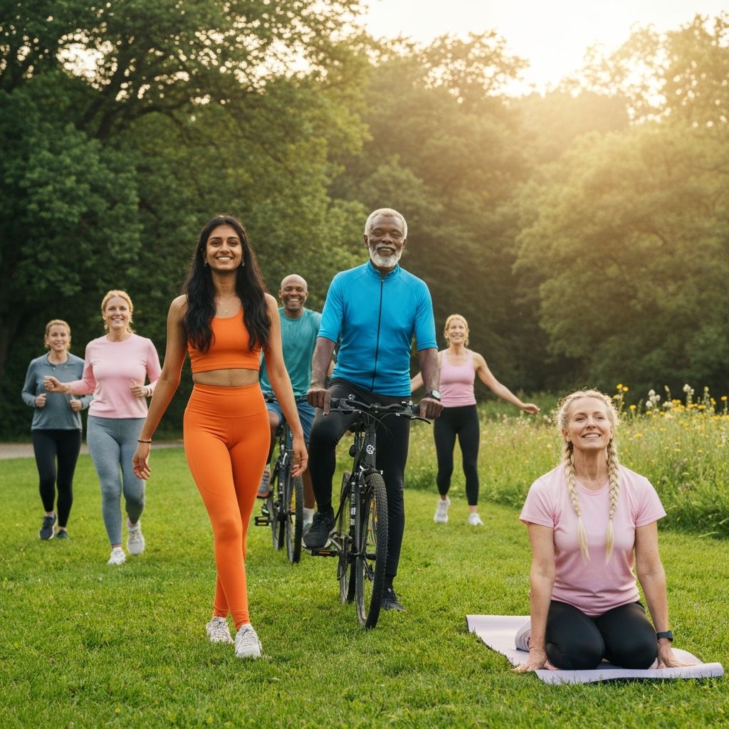 Personnes pratiquant des activités physiques dans un environnement naturel